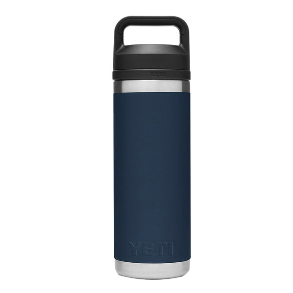 YETI Rambler 21071060021 Vacuum Insulated Bottle With Chug Cap, 18 oz Capacity, Stainless Steel, Navy
