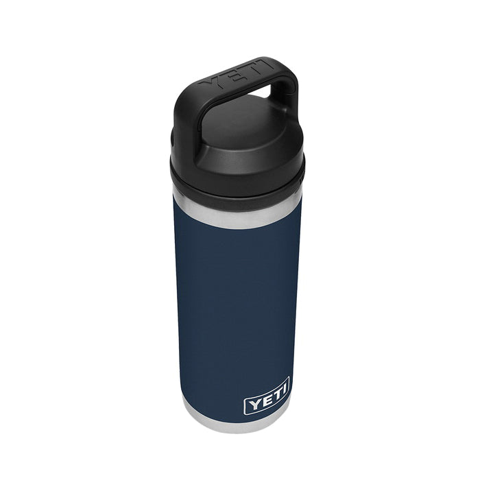 YETI Rambler 21071060021 Vacuum Insulated Bottle With Chug Cap, 18 oz Capacity, Stainless Steel, Navy