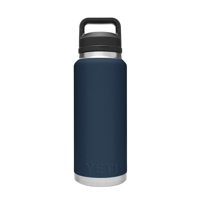 YETI Rambler 21071070017 Vacuum Insulated Bottle With Chug Cap, 36 oz Capacity, 18/8 Stainless Steel, Navy