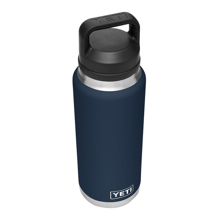 YETI Rambler 21071070017 Vacuum Insulated Bottle With Chug Cap, 36 oz Capacity, 18/8 Stainless Steel, Navy