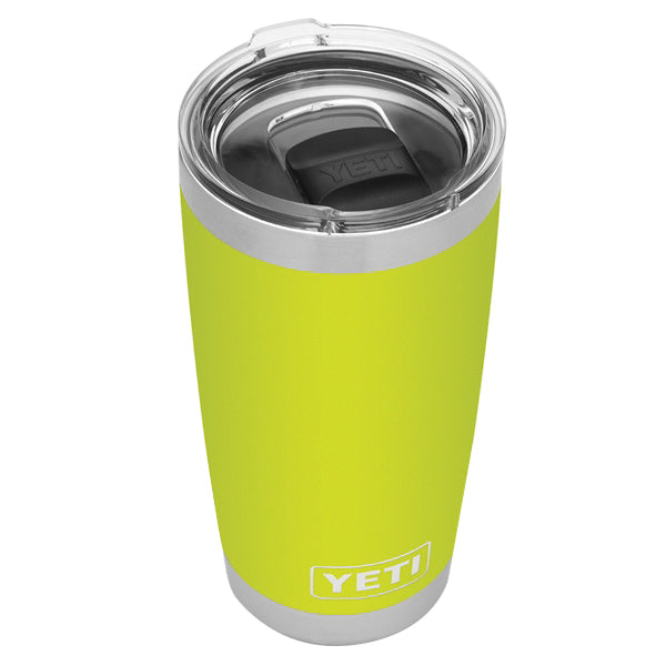 YETI Rambler 21071500216 Tumbler, 20 oz Capacity, MagSlider Lid, Stainless Steel, Insulated, Chartreuse