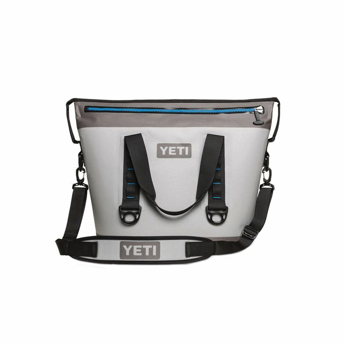 YETI YHOPT30G Soft Bag Cooler, 23 Cans Capacity, Fog Gray/Tahoe Blue